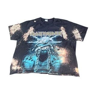 Pacific Woma’s Iron Maiden Shirt Black Short Sleeve Crew Neck Concert Shirt Band